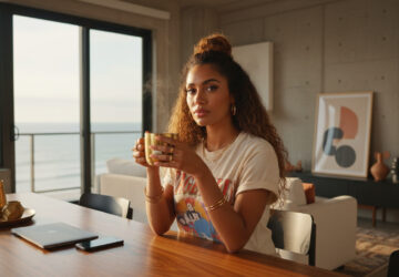 woman sitting at table with laptop- unbothered is a strategy
